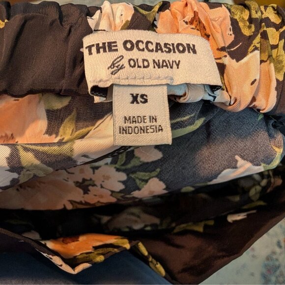 NWT The Occasion by Old Navy High-Waisted Taffeta Midi Skirt in Black Floral XS‎ - Picture 4 of 9